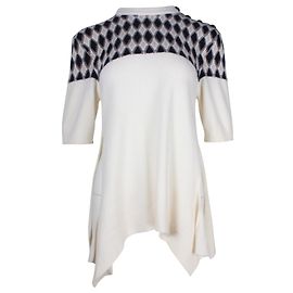 Chloé Chloe Strickmuster-Pullover-Oberteil aus weißer Merinowolle Weiß