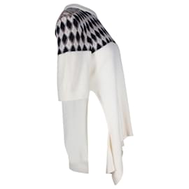 Chloé-Chloe Knitted Pattern Sweater Top in White Merino Wool-White