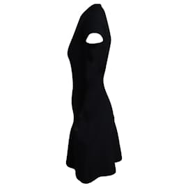 Autre Marque-Max Mara Studio Short-Sleeved V-Neck Dress in Black Viscose-Black
