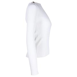 Max Mara-Max Mara Odino Ribbed Top in White Viscose-White