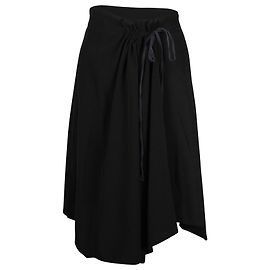 Ann Demeulemeester Drawstring Gathered Skirt in Black Wool Black