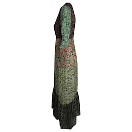 Autre Marque-Rixo Saffron Printed Midi Dress in Multicolor Silk-Other,Python print