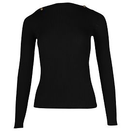 Geripptes Max Mara Odino-Top aus schwarzer Viskose Schwarz