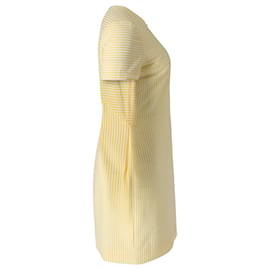 Diane Von Furstenberg-Vestido tubo de seersucker a rayas en poliamida amarilla y blanca de Diane Von Furstenberg-Amarillo