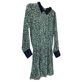 Robe Denny Rose Transparente Imprimé Léopard Vert Noir Multicolore