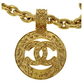 Chanel-CHANEL Necklace Gold Tone CC Auth 41169a-Other