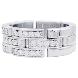 Cartier-Cartier ring, "Panther mesh 3 Rows Half Pavé", WHITE GOLD, diamants.-Other