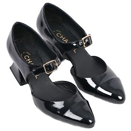 CHANEL Absätze T.EU 37 Lackleder Schwarz