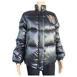 Philipp Plein Black Polyester Men Coat Black