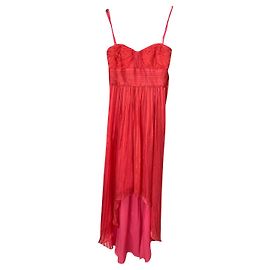 Bcbg Max Azria Vestido largo de seda alicia Naranja Coral