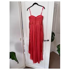 Bcbg Max Azria-Vestido largo de seda alicia-Naranja,Coral