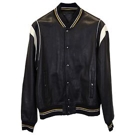 Bomber Givenchy con logo jacquard applicato in pelle di agnello nera Nero