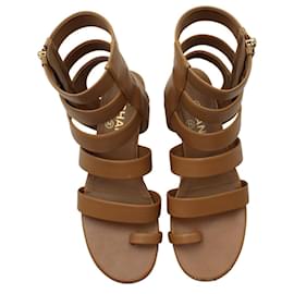 Chanel-Chanel Gladiator Sandals in Brown Leather-Brown