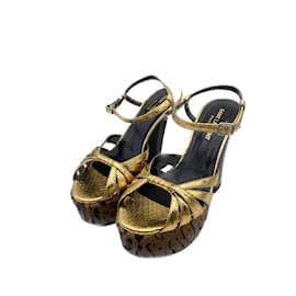 Saint Laurent-SAINT LAURENT  Sandals T.EU 36.5 Leather-Golden