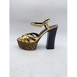 Saint Laurent-SAINT LAURENT  Sandals T.EU 36.5 Leather-Golden