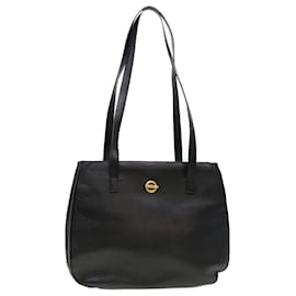 Céline-CELINE Shoulder Bag Leather Black Auth fm2285-Black