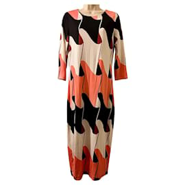 Diane Von Furstenberg-Robe longue en soie DvF Saihana au design ondulé-Multicolore