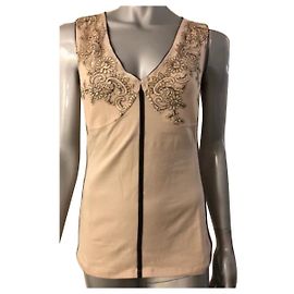 Autre Marque Canotta Nathalie Boy Beige in Cotone Beige