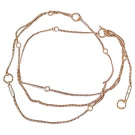 Hermès collar largo Echappee 18k Certificado de caja de oro rosa Gold hardware