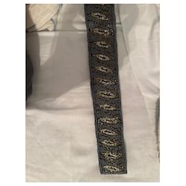 Christian Dior-Belts-Silvery,Metallic,Copper,Dark blue