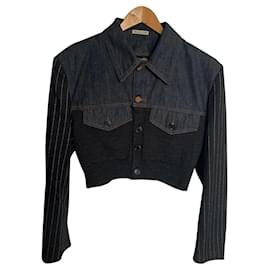 Jean Paul Gaultier-Blazer Jacken-Blau,Grau