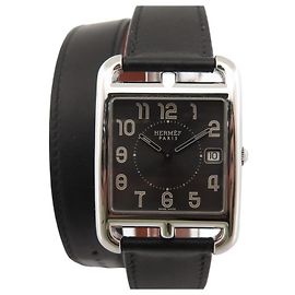 Reloj Hermès Cape Cod CC1.810 GMT 46 RELOJ TOWER STEEL con forro MM Plata