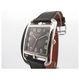 Hermès-Hermès Cape Cod CC watch1.810 gmt 46 MM lined TOWER STEEL WATCH-Silvery