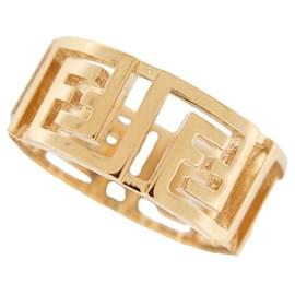 Fendi-NEW FENDI RING GREEK MOTIF FF VERSACE FENDACE T54 8AH596 METAL GOLD RING-Golden