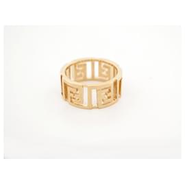 Fendi-NEW FENDI RING GREEK MOTIF FF VERSACE FENDACE T54 8AH596 METAL GOLD RING-Golden