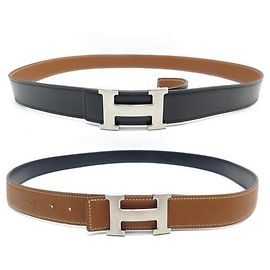 Hermès HERMES FIVELA H CINTO REVERSÍVEL 32MILÍMETROS 110 CINTO DE COURO BOX E TOGO OURO Outro