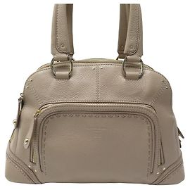 BOLSA DE MÃO LANCEL MADEMOISELLE ADJANI DE COURO GRAINADO BEGE Bege