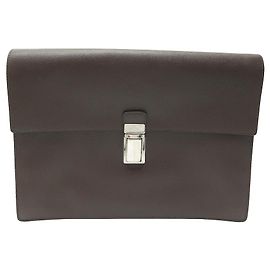PRADA BRIEFCASE BRIEFCASE LEATHER SAFFIANO BROWN VR0089 BRIEFCASE Brown