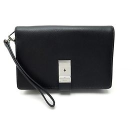 NOVA BOLSA DE COURO PRADA SAFIANO 2VF015 NOVA BOLSA PRETA DE COURO Preto
