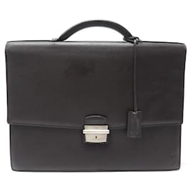 Cartier-CARTIER PASHA BRIEFCASE BAG IN BROWN GRAINED LEATHER LEATHER BRIEFCASE BAG-Brown