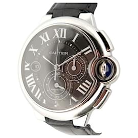 Cartier-CARTIER BALLOON WATCH 3109 44 MM AUTOMATIC CHRONOGRAPH STEEL WATCH-Silvery