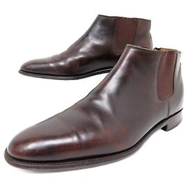 Hermès HERMES SHOES JUSTIN H NKLE BOOT103 41 BOTA BAIXA DE COURO MARROM Marrom