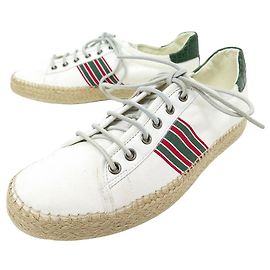 GUCCI ESPADRILLES SPACEILLA SCHUHE 308235 7.5G IT 42.5 IM WEB WEB Weiß