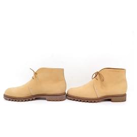 JM Weston-NINE JM WESTON ANKLE SHOES 706 CHUKKA 7.5E 41.5 wide 42 LEATHER BOOTS-Camel