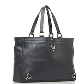 Gucci-Leather Abbey D-Ring Tote Bag 141472-Black