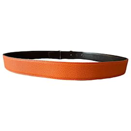 Hermès-Vintage reversible leather H belt-Orange