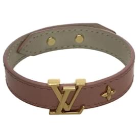 Louis Vuitton-**Louis Vuitton Pink Leather Bracelet-Pink