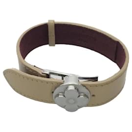 Louis Vuitton-**Louis Vuitton Beige Leather Bracelet-Beige