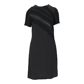 Louis Vuitton-Louis Vuitton Robe noire avec détails texturés-Noir