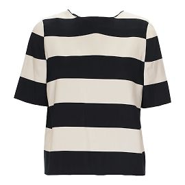 Top Lanvin a righe bianche e nere Bianco