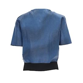 Louis Vuitton-Top con cuello en V de Louis Vuitton-Azul