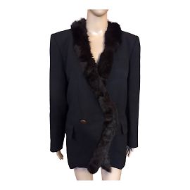 YVES SAINT LAURENT  Jackets T.fr 40 Fur Black