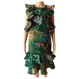 KENZO Vestidos T.fr 38 Algodón Verde