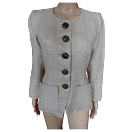 YVES SAINT LAURENT  Jackets T.fr 36 WOOL Beige