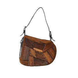 Bolso hobo Oyster con paneles de madera Fendi Castaño