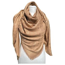 Sciarpa Monogram Louis Vuitton caramello seta Caramello